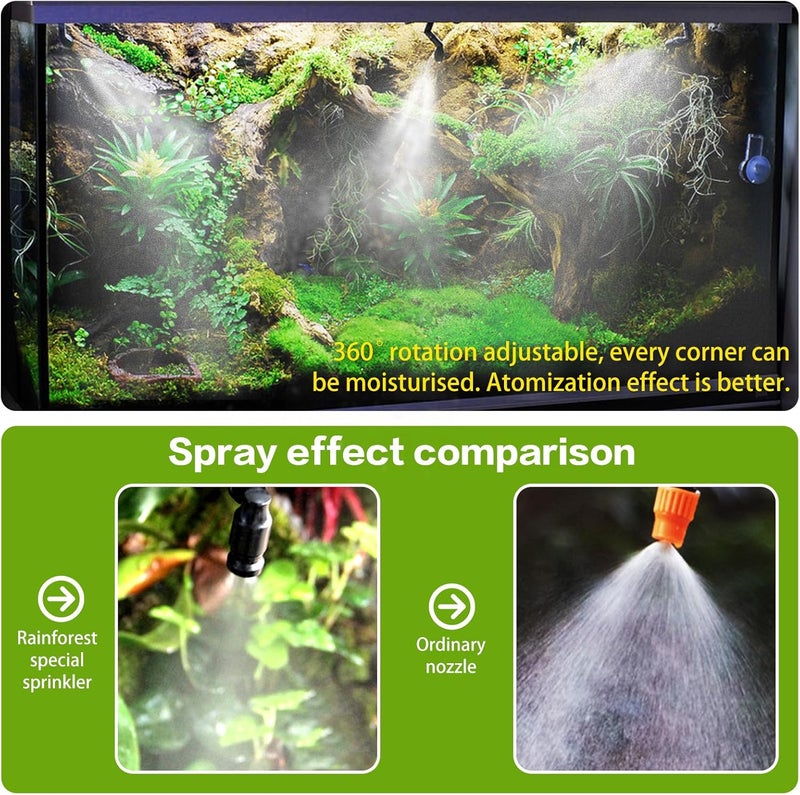 MYGIIKAKA Reptile Smart Mister, Reptile Humidifiers Misting System Automatic with Timer, Terrariums Humidifier with 360°Adjustable Misting Nozzles, Spray Kit for Rainforest Plants Amphibian - Image 5